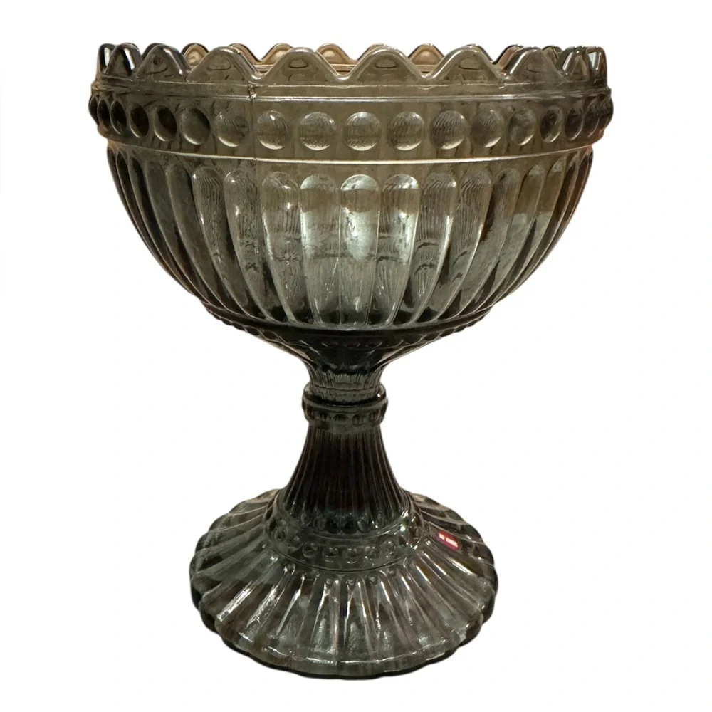 Iittala Marimekko Grey Maribowl on Foot 155mm Finland Glass Gothic Dessert Candy - Picture 1 of 4